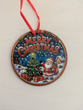 MERRY CHRISTMAS WITH SANTA CHRISTMAS ORNAMENT
