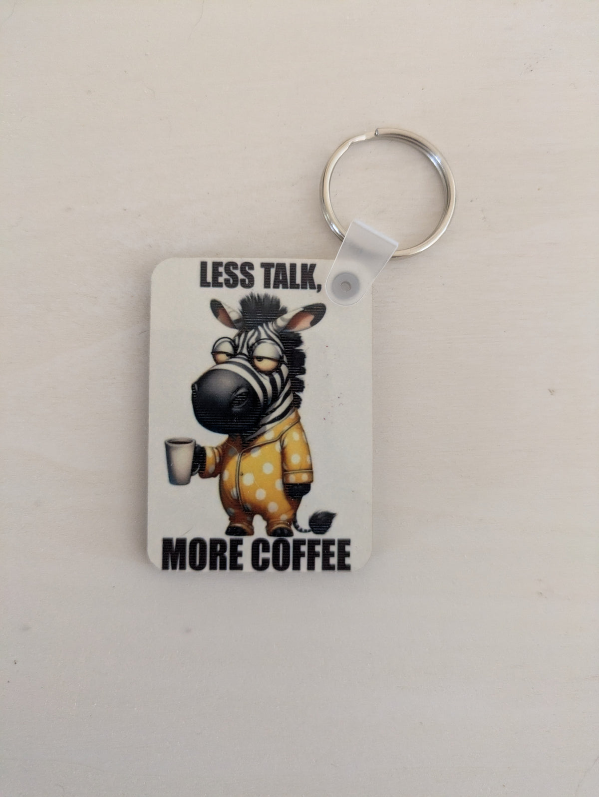 LESS TALK MORE COFFEE KEYCHAIN